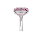 White gold Fancy Pink Emerald  Cut Solitaire Engagement Ring with Thin Band and Four-Prong Setting_8