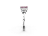 White gold Fancy Pink Emerald  Cut Solitaire Floral Diamond Ring with Four-Prong Setting_39