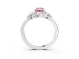 White gold Fancy Pink Emerald  Cut Solitaire Floral Diamond Ring with Four-Prong Setting_40