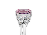 White gold Fancy Pink Emerald  Cut Solitaire Floral Diamond Ring with Four-Prong Setting_42