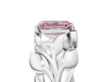 White gold Fancy Pink Emerald Cut Solitaire Leaf-Inspired Engagement Ring with Prong Setting_17