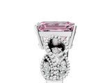 White gold Fancy Pink Emerald Cut Solitaire Milgrain Leaf Band with Prong Setting_17