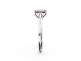 White gold Fancy Pink Emerald  Cut Solitaire Ring with Cathedral Band and Four-Prong Setting_83