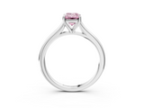 White gold Fancy Pink Emerald  Cut Solitaire Ring with Cathedral Band and Four-Prong Setting_84