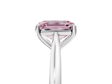 White gold Fancy Pink Emerald  Cut Solitaire Ring with Cathedral Band and Four-Prong Setting_86