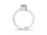 White gold Fancy Pink Emerald  Cut Solitaire Ring with Four-Prong Setting and Classic Band_62