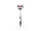 White gold Fancy Pink Emerald  Cut Solitaire Ring with Four-Prong Setting on a Classic Band_61