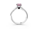 White gold Fancy Pink Emerald  Cut Solitaire Ring with Four-Prong Setting on a Classic Band_62