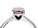 White gold Fancy Pink Emerald  Cut Solitaire Ring with Four-Prong Setting on a Classic Band_63