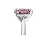 White gold Fancy Pink Emerald  Cut Solitaire Ring with Four-Prong Setting on a Classic Band_64