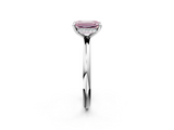 White gold Fancy Pink Emerald  Cut Solitaire Ring with Thin Band and Four-Prong Setting_18