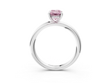White gold Fancy Pink Emerald  Cut Solitaire Ring with Thin Band and Four-Prong Setting_19