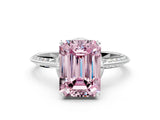 White gold Fancy Pink Emerald Cut Solitaire Split Shank Pave Diamond Engagement Ring with Four-Prong Setting_24