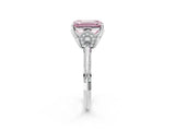 White gold Fancy Pink Emerald Cut Solitaire Split Shank Pave Diamond Engagement Ring with Four-Prong Setting_26