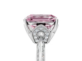 White gold Fancy Pink Emerald Cut Solitaire Split Shank Pave Diamond Engagement Ring with Four-Prong Setting_29