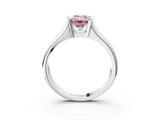 White gold Fancy Pink Emerald Cut Solitaire Tension Set Diamond Ring with Split Shank Band_39