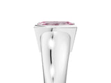 White gold Fancy Pink Emerald Cut Solitaire Tension Set Diamond Ring with Split Shank Band_41