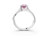 White gold Fancy Pink Emerald Cut Solitaire Tension Set Diamond Ring with Split Shank Band_51