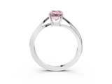White gold Fancy Pink Emerald  Cut Solitaire Twist Band Ring with Four-Prong Setting_76