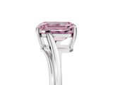 White gold Fancy Pink Emerald  Cut Solitaire Twist Band Ring with Four-Prong Setting_78
