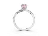 White gold Fancy Pink Emerald Cut Solitaire Twist Pave Diamond Engagement Ring with Prong Setting_27