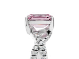 White gold Fancy Pink Emerald Cut Solitaire Twist Pave Diamond Engagement Ring with Prong Setting_5