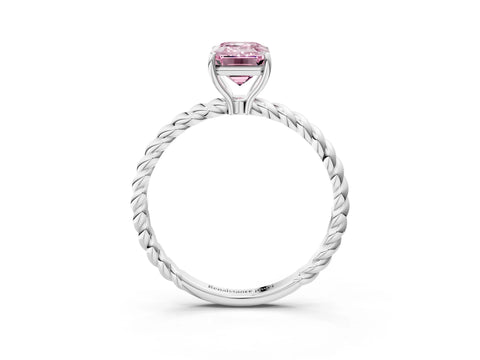 White gold Fancy Pink Emerald Cut Solitaire Twisted Band 4-Prong Ring_27