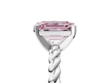 White gold Fancy Pink Emerald  Cut Solitaire Twisted Band with Four-Prong Setting_151