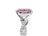White gold Fancy Pink Emerald Cut Solitaire Twisted Pave Band with Four-Prong Setting_20