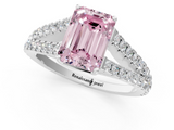 White gold Fancy Pink Emerald  Cut Split Shank Pave Diamond Engagement Ring with Four-Prong Setting_25