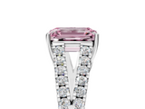 White gold Fancy Pink Emerald  Cut Split Shank Pave Diamond Engagement Ring with Four-Prong Setting_29