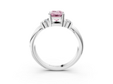 White gold Fancy Pink Emerald  Cut Three-Stone Channel Set Ring with Bar Prongs_62