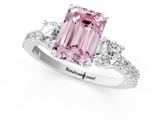 White gold Fancy Pink Emerald  Cut Three-Stone Diamond Pavé Band with Prong Setting_18