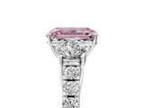 White gold Fancy Pink Emerald  Cut Three-Stone Diamond Pave Band with Prong Setting_42