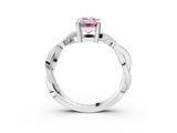 White gold Fancy Pink Emerald  Cut Twisted Pavé Band Solitaire Ring with Four-Prong Setting_58