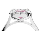 White gold Fancy Pink Emerald  Diamond Cluster Halo Solitaire with Four-Prong Setting_110