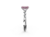 White gold Fancy Pink Emerald  Diamond Cluster Prong-Set Solitaire Ring_103
