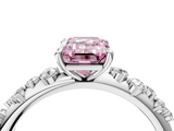 White gold Fancy Pink Emerald  Diamond Cluster Prong-Set Solitaire Ring_105