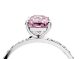 White gold Fancy Pink Emerald  Diamond Pavé Band with Six-Prong Setting_31