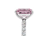 White gold Fancy Pink Emerald  Diamond Pavé Band with Six-Prong Setting_32