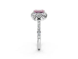 White gold Fancy Pink Emerald  Diamond Solitaire Ring with Shared Prong Pavé Band_26