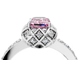 White gold Fancy Pink Emerald  Diamond Solitaire Ring with Shared Prong Pavé Band_28