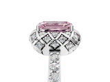 White gold Fancy Pink Emerald  Diamond Solitaire Ring with Shared Prong Pavé Band_70