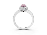 White gold Fancy Pink Emerald  Diamond Solitaire Ring with Shared Prong Pavé Band_71