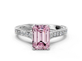 White gold Fancy Pink Emerald  Diamond Solitaire with Pave Band and Six-Prong Setting_20