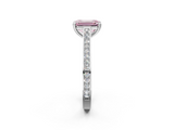 White gold Fancy Pink Emerald  Diamond Solitaire with Pave Band and Six-Prong Setting_22