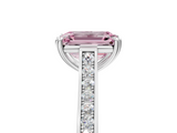 White gold Fancy Pink Emerald  Diamond Solitaire with Pave Band and Six-Prong Setting_25