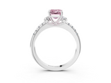 White gold Fancy Pink Emerald  Diamond Three-Stone Pave Band with Four-Prong Setting_23
