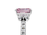 White gold Fancy Pink Emerald  Diamond Three-Stone Pave Band with Four-Prong Setting_25