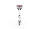 White gold Fancy Pink Emerald  Diamond Three-Stone Ring with Trapezoid Side Stones and Prong Setting_19